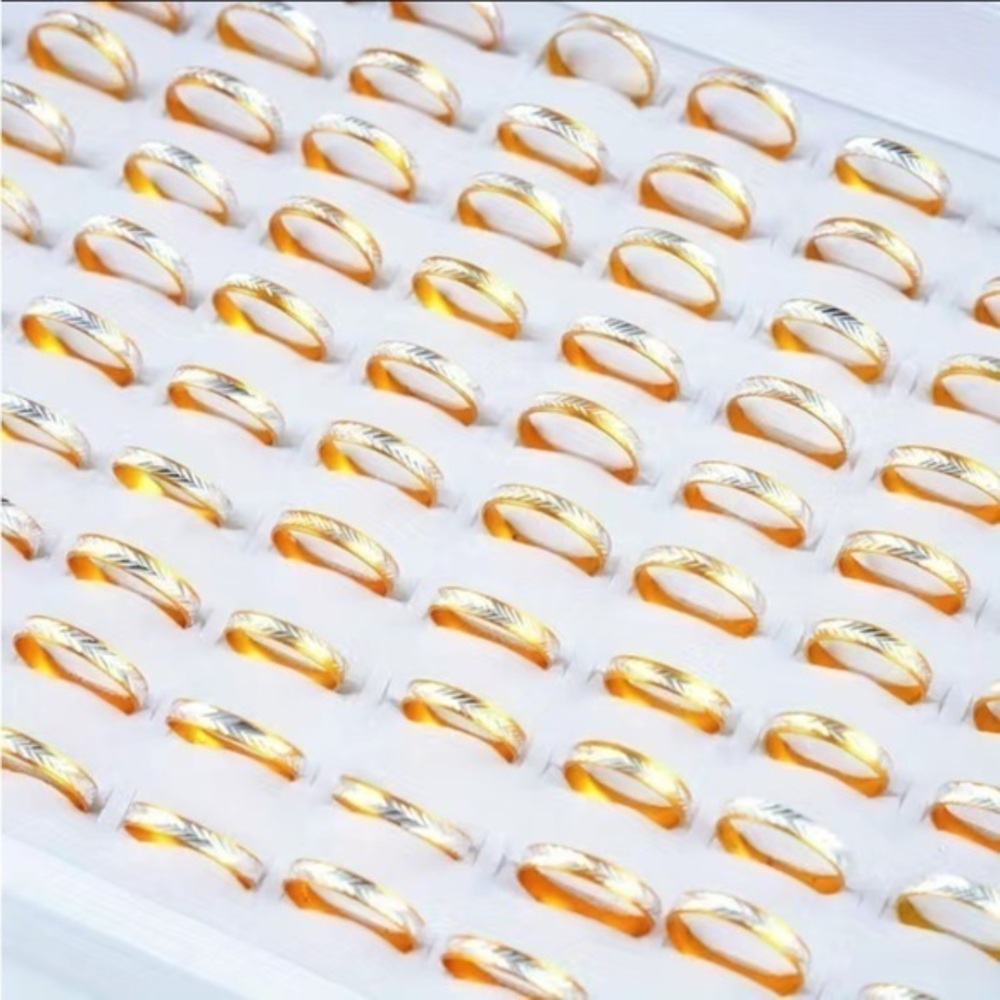 NEW Fine Fashion Unisex Lightweight Aluminum 100 Piece Ring Lot (Gold & Silver)